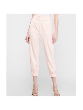 Express Blush Pink Cropped Elastic-Waist Jogger Pants